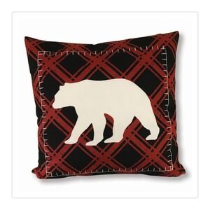 NWT 18 x 18 Bear Lodge Cabin Mountain Rustic Throw Accent Pillow VIRAH BELLA